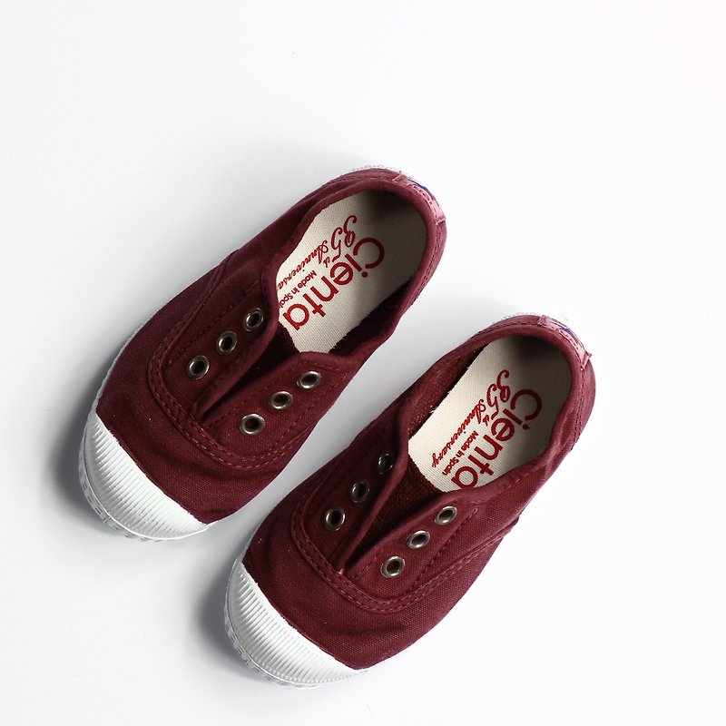 西班牙國民帆布鞋 CIENTA 童鞋 洗舊 酒紅色 香香鞋 70777 82 - 童裝鞋 - 棉．麻 紅色