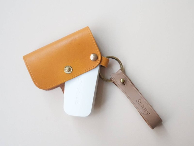 PGO Keyless exclusive leather case & keychain discount set free branded remote control genuine leather - ที่ห้อยกุญแจ - หนังแท้ สีนำ้ตาล