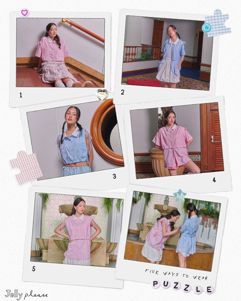 PUZZLE - short sleeves removable pieces - เสื้อผู้หญิง - ผ้าฝ้าย/ผ้าลินิน 