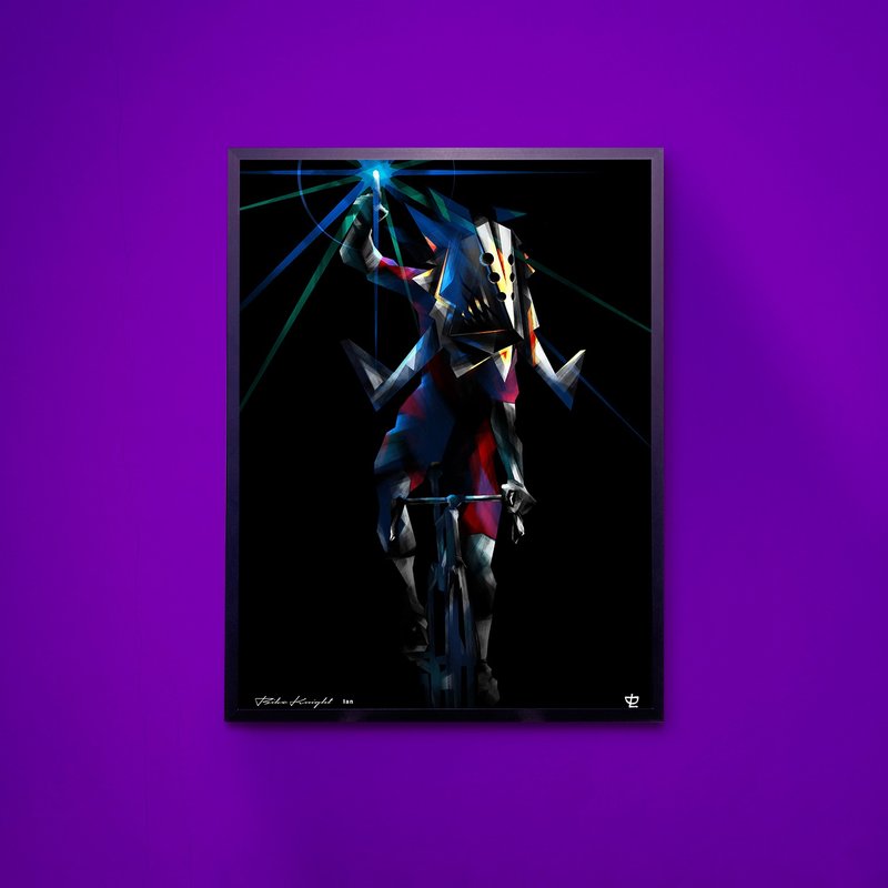 Bike Knight - Ian - Art Print/掛畫/限量 - 海報/掛畫/掛布 - 紙 紫色