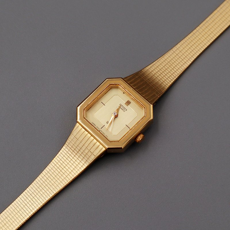 CITIZEN 高級八角造型石英古董錶 - 女錶 - 其他金屬 