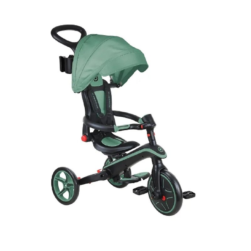 GLOBBER 4-in-1 Trike multifunctional 3-wheel stroller folding version - Urban camping green - รถเข็นเด็ก - วัสดุอื่นๆ สีเขียว