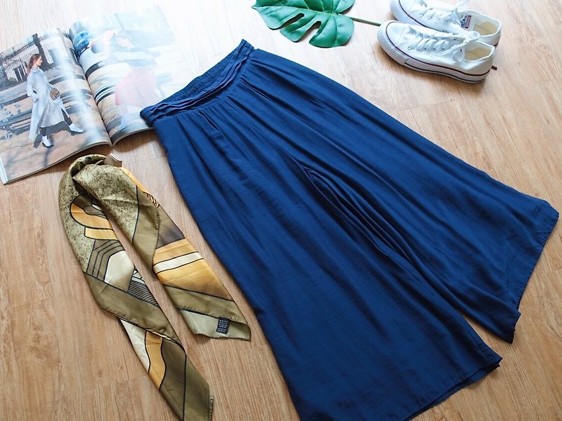 Vintage下著 / 寬褲 no.21 - 女長褲 - 其他材質 藍色