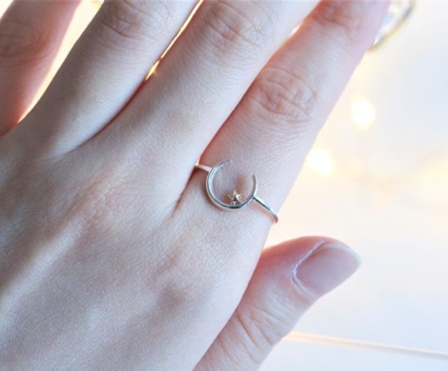 Næturslippur ring K10YG×silver925 月と星リング シルバー