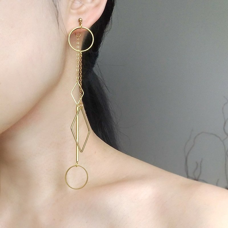 e074 this season - Bronze earrings - Earrings & Clip-ons - Copper & Brass Brown