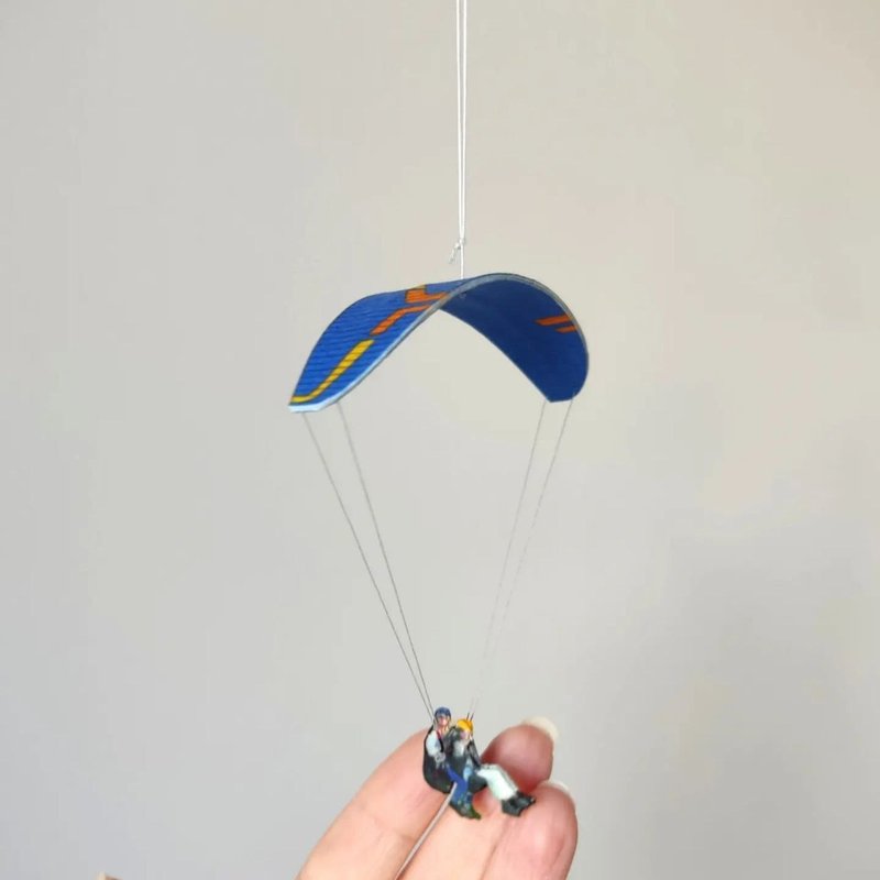 Felt ornament Paraglider Tandem, a decoration of a rearview mirror in a car - 擺飾/家飾品 - 聚酯纖維 