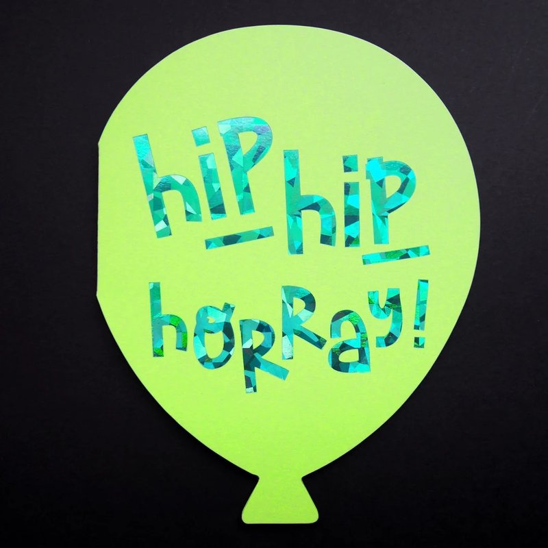 燙金賀卡 - Hip Hip Horray ! - 卡片/明信片 - 紙 