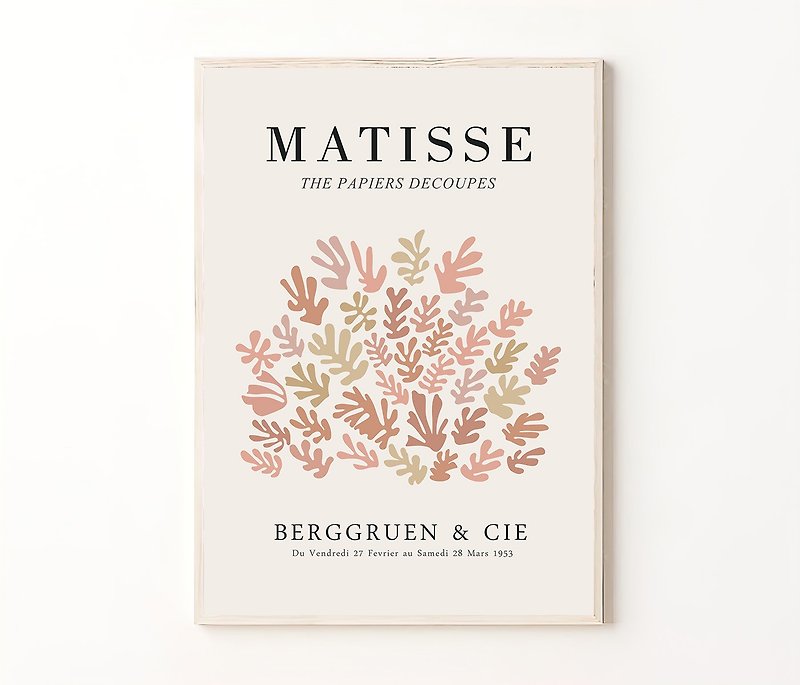 Matisse Flower Print, Digital Art, Matisse La Gerbe Print, Beige Pink Wall Decor - Posters - Other Materials 