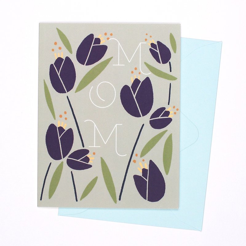 Card for Mom - Tulip - 心意卡/卡片 - 紙 紫色