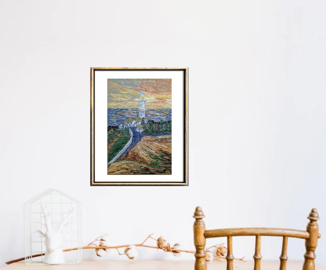 【アンティーク】額装 油絵 カモメ 灯台 海 風景画 絵画 オブジェ アンティーク】額装 油絵 カモメ 灯台 海 風景画 絵画 オブジェ