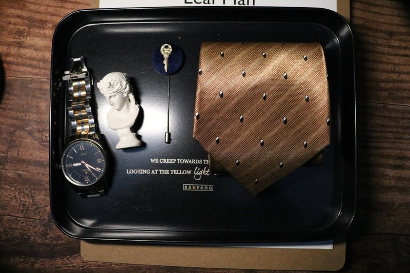 ローズゴールド小滴柄ネクタイ紳士正装necktie - ネクタイ・ネクタイピン - シルク・絹 ゴールド