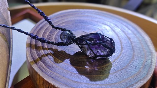 zen crystal jewelry 礦石水晶 原創|手工編織頸繩|紫超級七|超級七|macrame & super seven