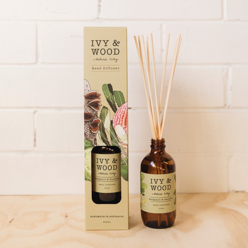 佛手柑與澳洲忍冬室內擴香瓶-【IVY&WOOD】天然手作香氛 - 香氛/精油/擴香 - 其他材質 