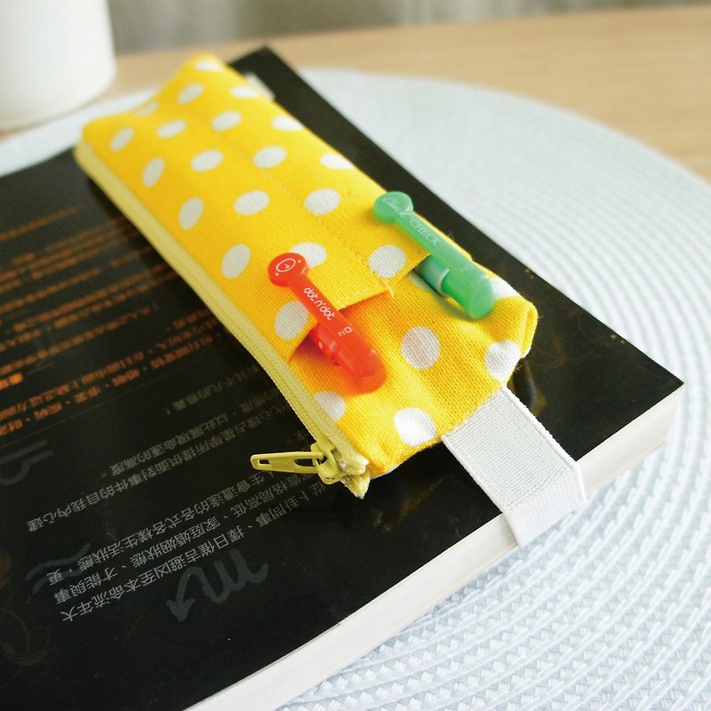 Lovely [OL Point Control Tie Book with Pen Case, Yellow] A4 (can be tied horizontally), A5 (can be tied straight) - กล่องดินสอ/ถุงดินสอ - ผ้าฝ้าย/ผ้าลินิน สีเหลือง
