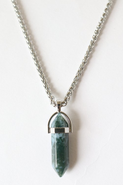 green moss agate necklace