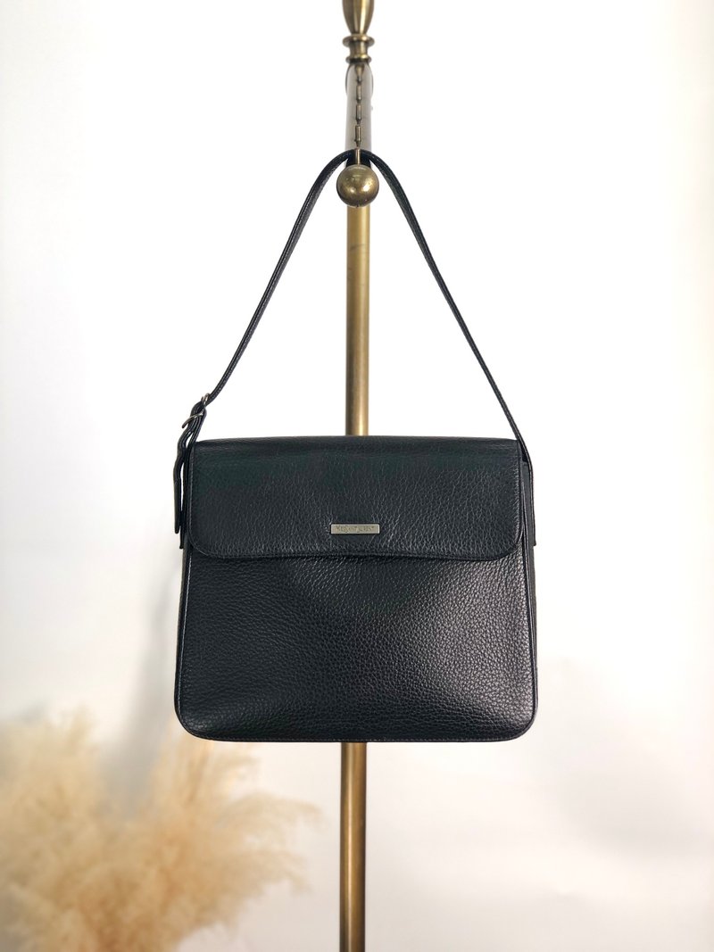 【 日本直送　名牌中古包 】Yves Saint Laurent イヴ・サンローラン ショルダーバッグ ブラック ロゴ レザー ハート オールド ex2z8n - 側背包/斜背包 - 真皮 黑色