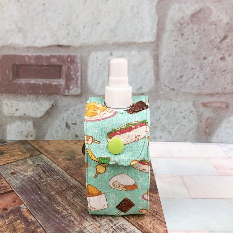 酒精/消毒液收納袋 附100ml 2號瓶 外出必備防疫小物 - 台灣小吃 - 居家收納/收納盒/儲物盒 - 棉．麻 藍色