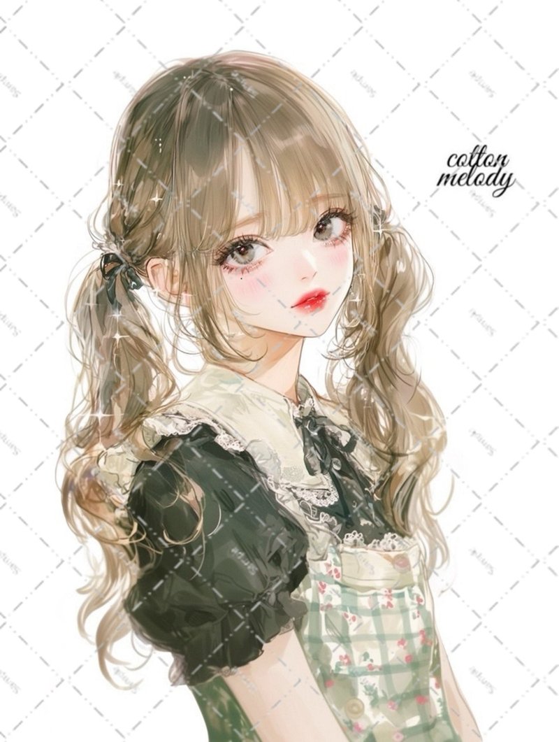 【限定】original sticker no.SB14 // nene様コラボ Patisserie Melody人物ステッカー cottonmelody - 貼紙 - 紙 