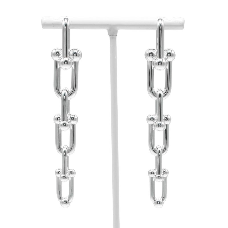 【日本直送】ティファニー ピアス ハードウェア グラジュエイテッドリンク TIFFANY&Co. シルバー925 約22.6g【中古】Aランク - 耳環/耳夾/耳骨夾 - 銀 銀色