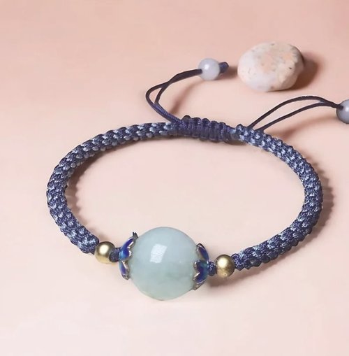瓔珞珠寶盒 E.L.Jewelry Box 【圓滿】淡綠翡翠圓珠編織手鍊 | 天然緬甸玉A貨翡翠 | 送禮