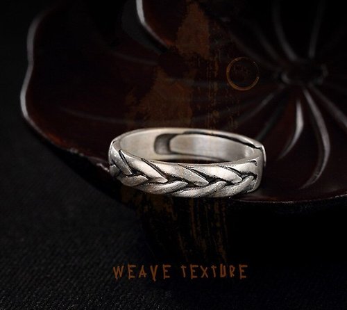 garyjewelry Real S 990 Fine Silver Jewelry Ethnic Handmade Weave Texture Twisted Rings Women