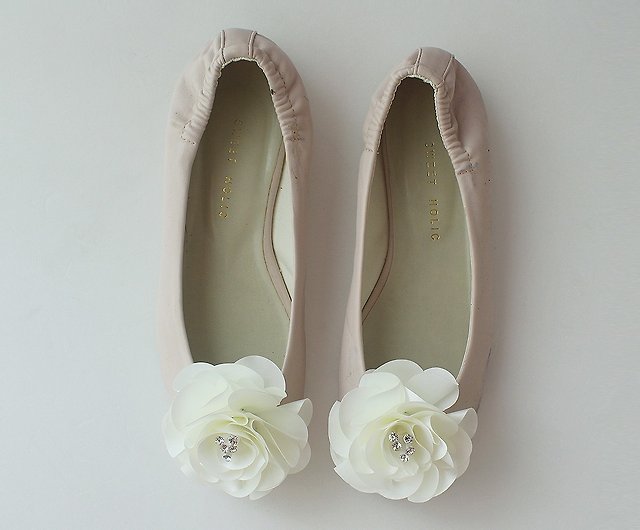 SelinishDesign Bridal Shoe Clip, Ivory Wedding Shoes, Flower Shoe Clip, Wedding Accessories, Ivory Wedding - code: SH153