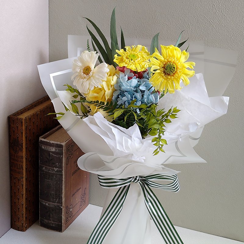 【Qing Ning 2.0】Sunflower Bouquet│Eternal Flowers (Never Wither Flowers)│Dried Flowers - Dried Flowers & Bouquets - Plants & Flowers Multicolor