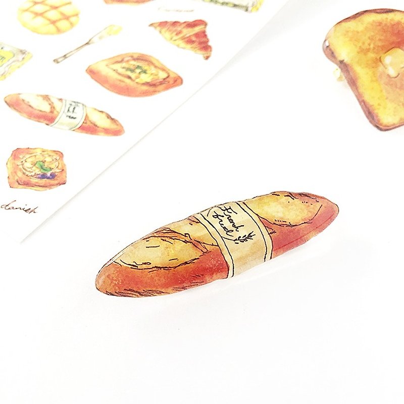 FRENCH BREAD BROOCH - Brooches - Plastic Brown