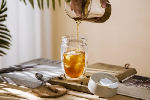 DOUBLE WALL GLASS MUG 9OZ