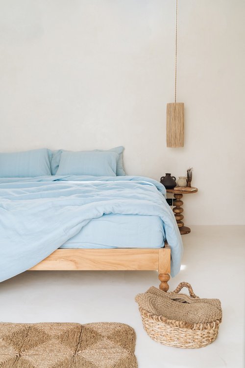 True Things Sky blue linen duvet cover / Softened linen / Comforter cover / Quilt cover