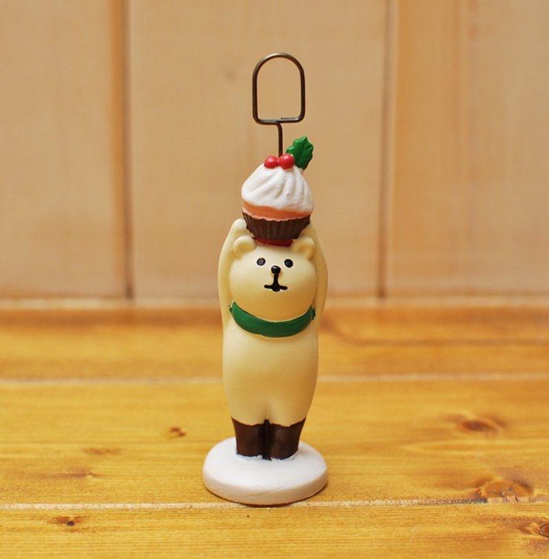 [Japanese] Decole Christmas limited edition Christmas card holder ★ Christmas white bear with cupcakes - แฟ้ม - วัสดุอื่นๆ ขาว