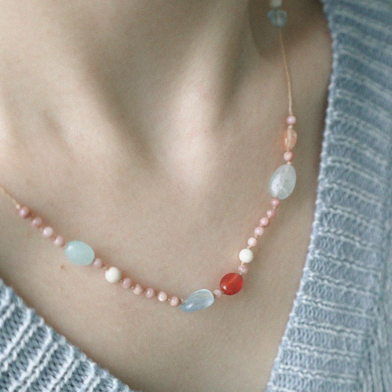 Beach Salad Necklace (Adjustable length) - 項鍊 - 半寶石 多色