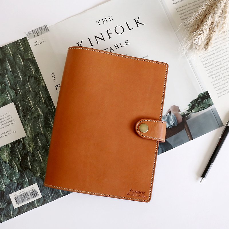 Small orange peel vegetable tanned cowhide A5 20 holes A5 6 holes loose-leaf notebook hand account - Notebooks & Journals - Genuine Leather 