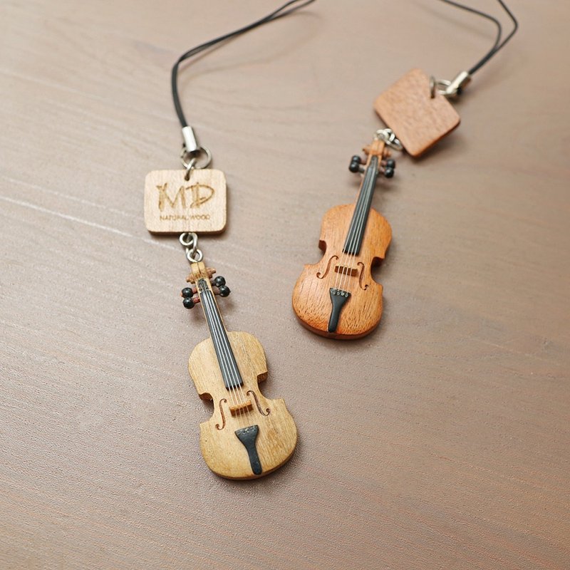 MD simulated musical instrument pendant viola viola - Keychains - Wood Khaki