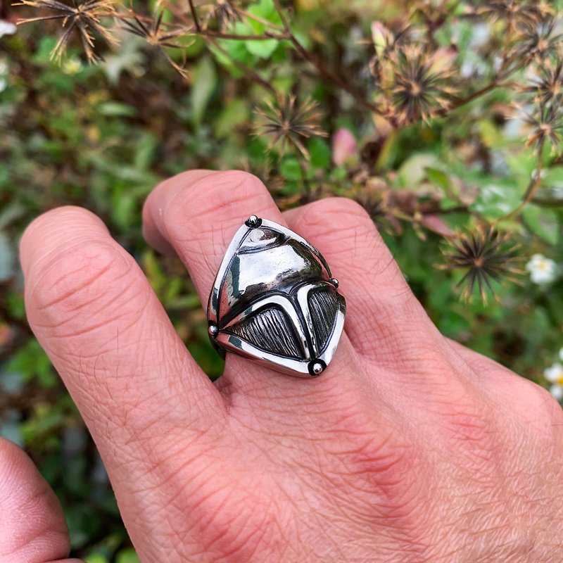 Romance Egypt Series [Isabella Scarab] 925 sterling silver ring/rhombus geometric insect abstract design - General Rings - Sterling Silver Silver