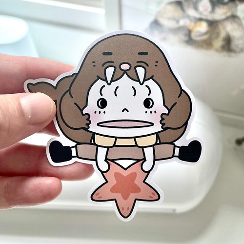 adorablemadeth Di-cut sticker (Latte collection : walrus)