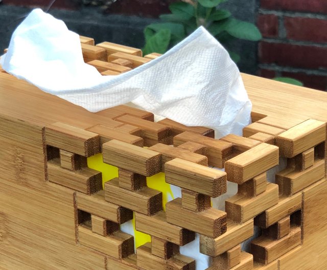 オリジナル竹アート孟宗竹積層板ノスタルジックな中空レッドティッシュ