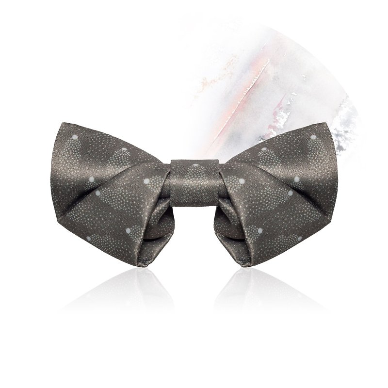 Style F0099 Silver Mini Dots patt Bowtie -  Wedding Bowtie Folded style - Ties & Tie Clips - Polyester Silver