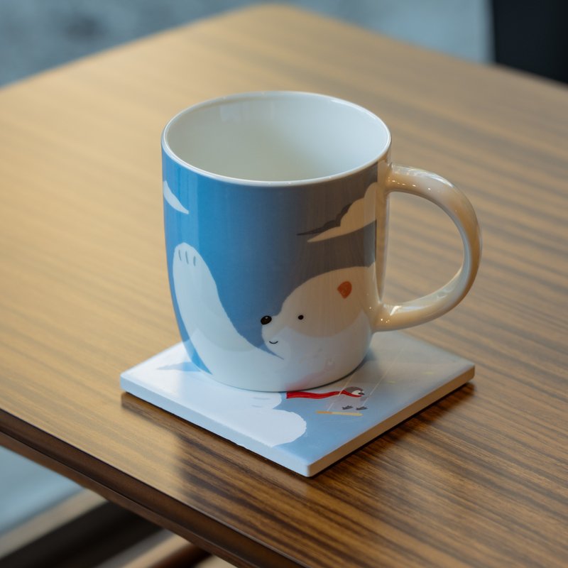 懷特熊馬克杯-旅行款 - 咖啡杯/馬克杯 - 陶 藍色