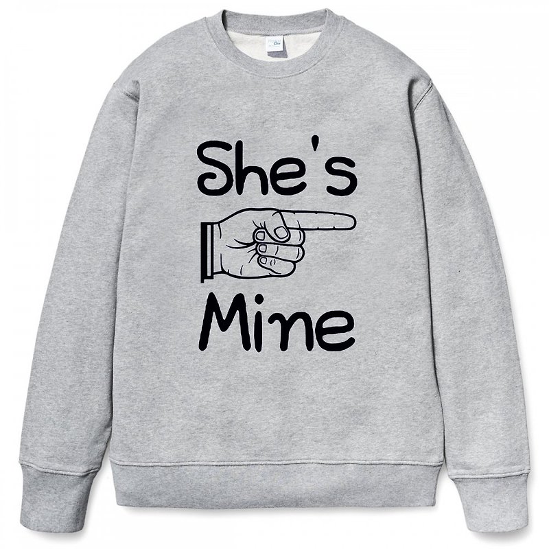 She's Mine University T Brushed Neutral Edition 2 Colors She is My Valentine's Day Gift for Chinese Valentine's Day Couple Wenqing Art Design Text Wedding - Men's T-Shirts & Tops - Cotton & Hemp Multicolor