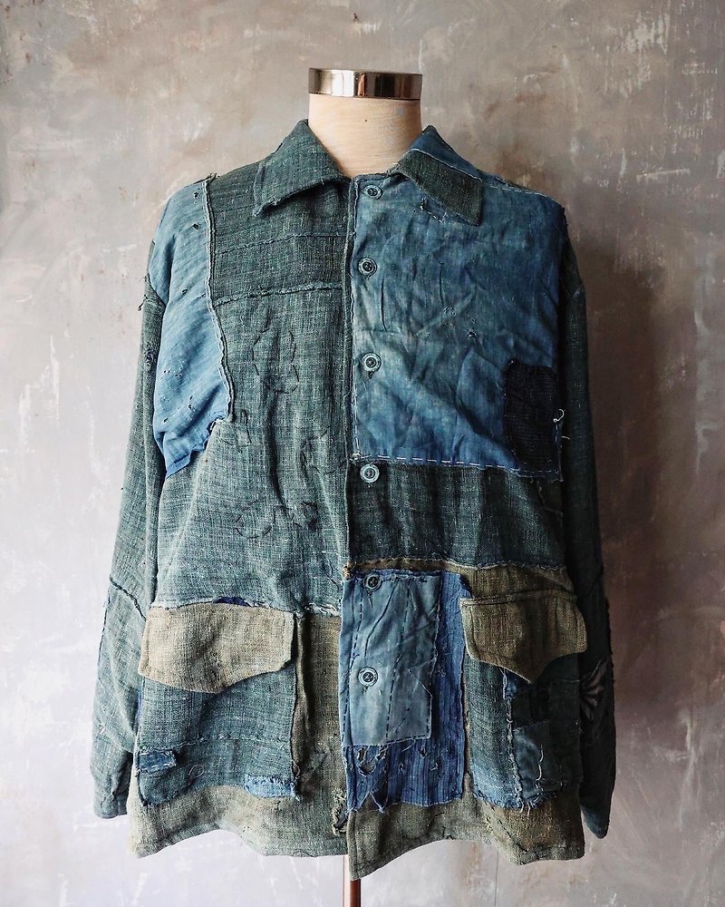 Boro shirt mosquito antique fabric - Women's Shirts - Cotton & Hemp 