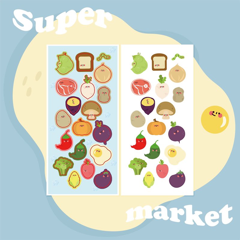 HAppiNess Supermarket Glossy Sticker / Pocket Decoration Material - Stickers - Paper 