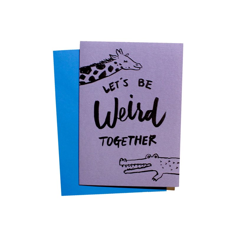 You&Me系列 暖心小卡 - Let's be weird together - 卡片/明信片 - 紙 紫色