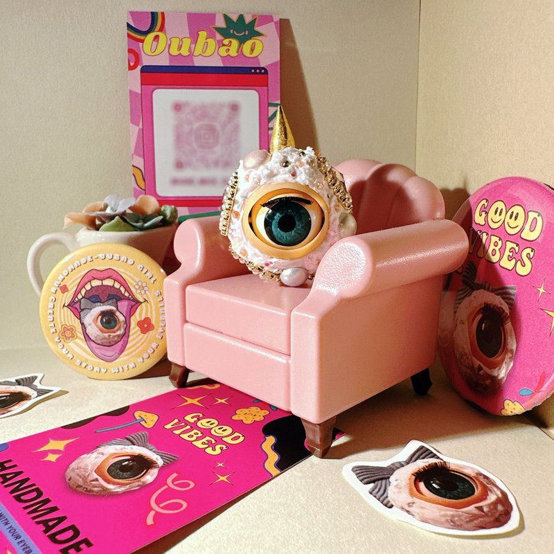 Shiny Unicorn Princess Series Eyeballs-Ring (including packaging) - แหวนทั่วไป - ซิลิคอน 