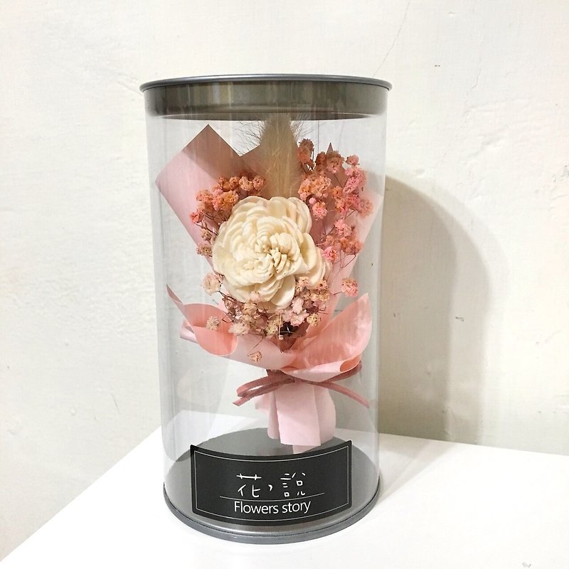 Flower in a bottle white sun rose*pink-with box - ตกแต่งต้นไม้ - พืช/ดอกไม้ สึชมพู