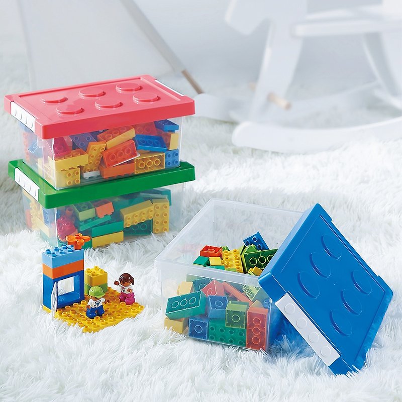 Japan Shoyama Lego Stackable Building Blocks Toy Storage Box-5L-3 into-4 colors optional - Storage - Plastic Multicolor