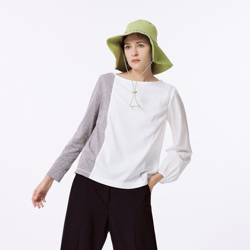 Bifurcated Asymmetric Color Knit Top - เสื้อผู้หญิง - ผ้าฝ้าย/ผ้าลินิน หลากหลายสี