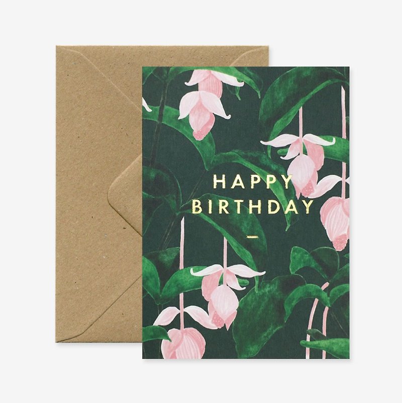 Peony vine bronzing birthday card - การ์ด/โปสการ์ด - กระดาษ 