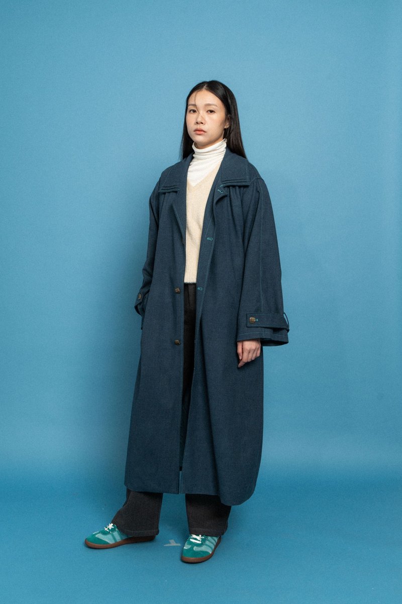 海藍寬鬆大衣 Navy Oversized Coat - 女大衣/外套 - 其他材質 藍色