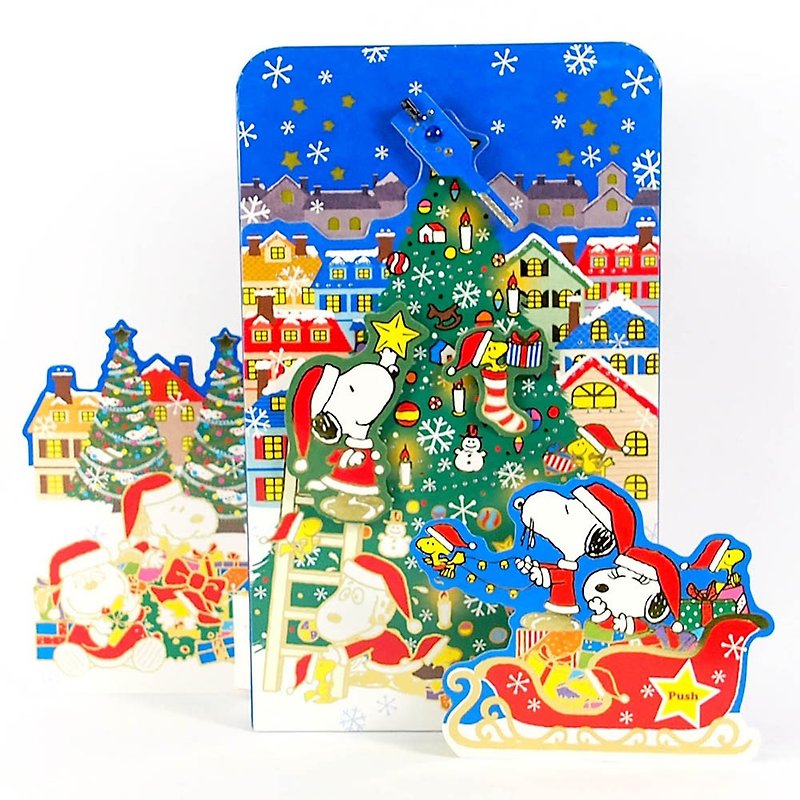 Snoopy Christmas Sound and Light Blessing Decoration [Hallmark-Peanuts Snoopy Christmas Series] - ของวางตกแต่ง - วัสดุอื่นๆ หลากหลายสี